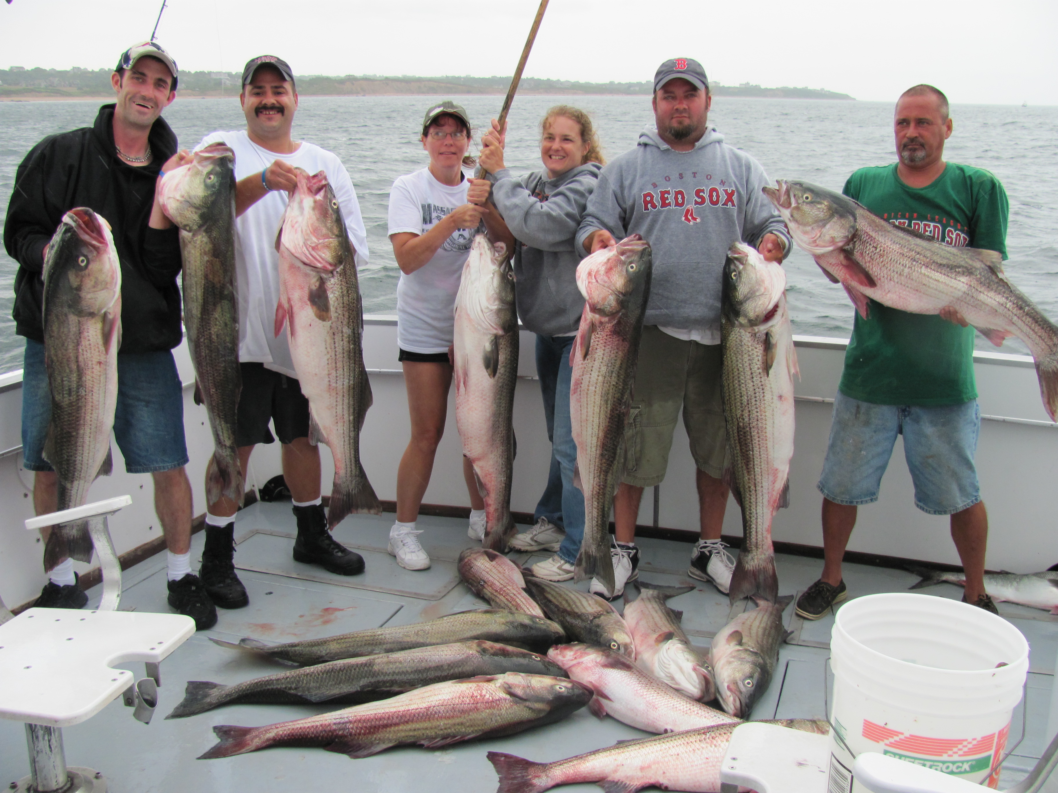 Catching Bass on the RI Sportfishing Charter Boat Misty