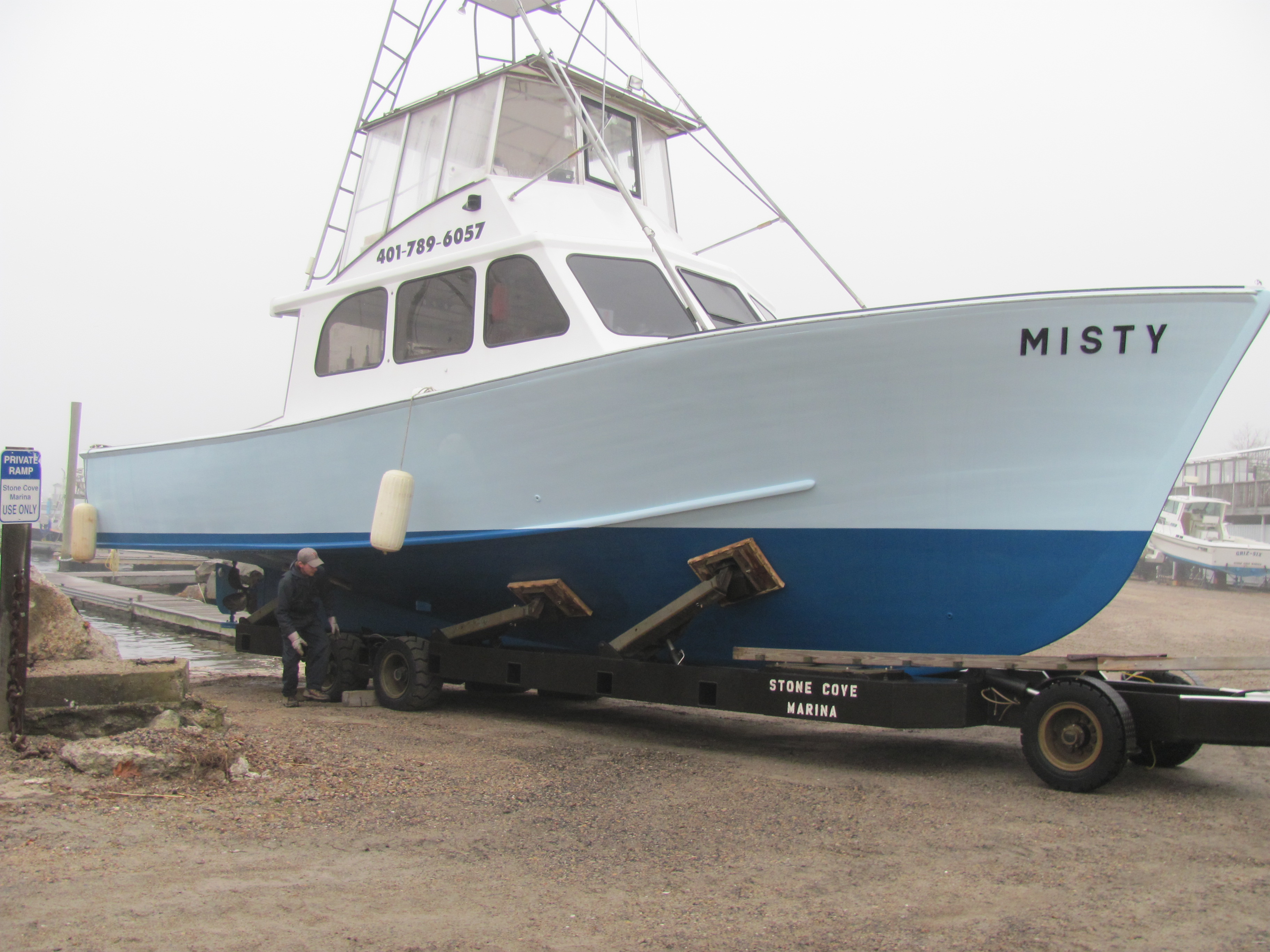 Rhode Island Charter Boat Misty being launched